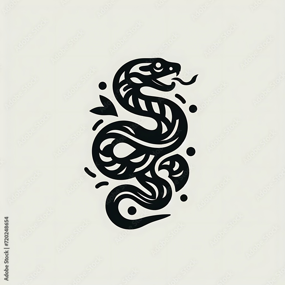 flat vector logo of snake ,Logo illustration of a flat vector logo of snake ,Logo illustration of a
