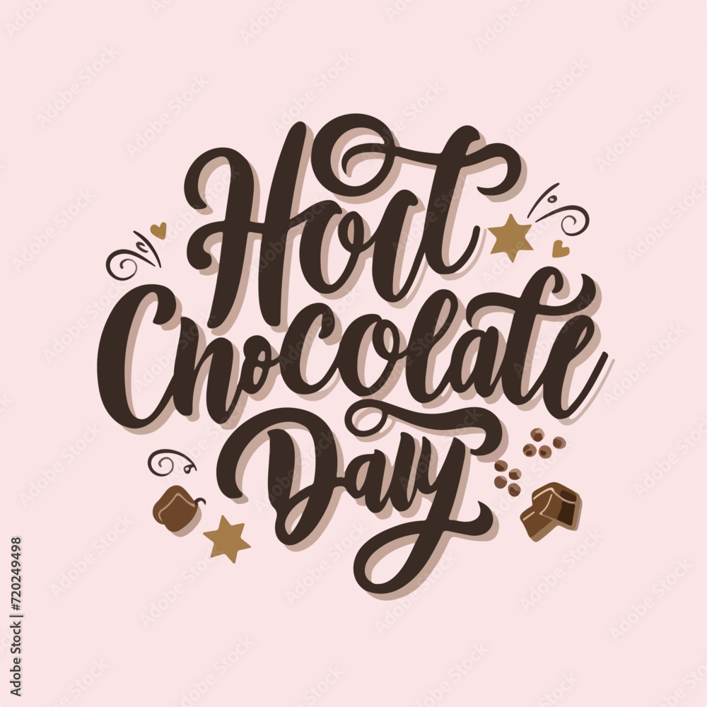 national hot chocolate day typography , national hot chocolate day lettering , national hot chocolate day