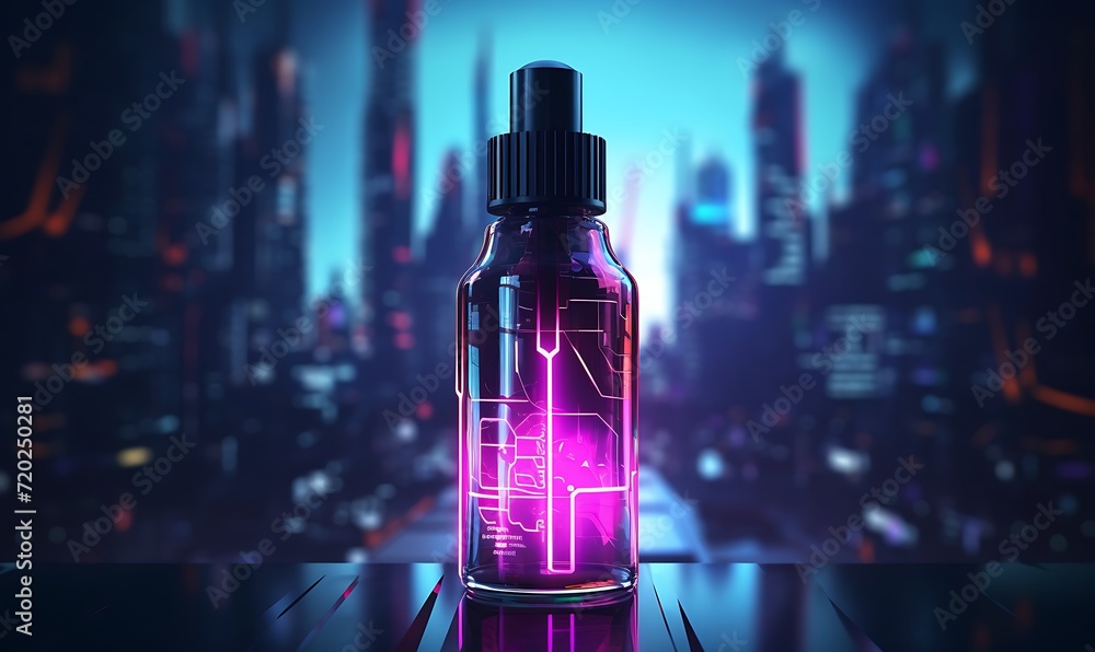 cyberpunk serum icon without text. Generative Ai cyberpunk serum icon without text. Generative Ai