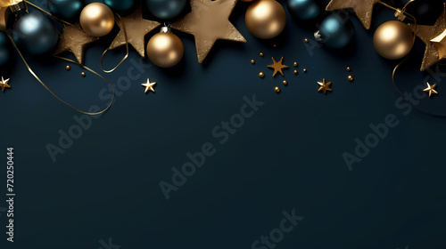 Luxurious Christmas balls on glowing bokeh background, Christmas and New Year minimalistic background