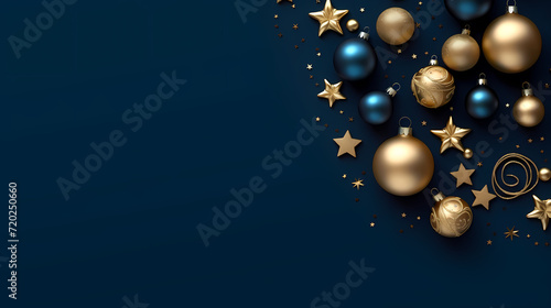 Luxurious Christmas balls on glowing bokeh background, Christmas and New Year minimalistic background