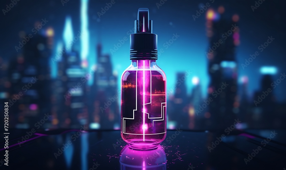 cyberpunk serum icon without text. Generative Ai cyberpunk serum icon without text. Generative Ai