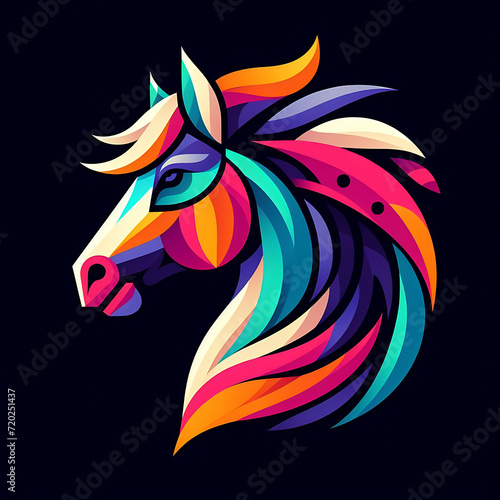Wallpaper Mural flat vector logo of "horse" ,horse logo ,horse illustration ,colorful horse Torontodigital.ca