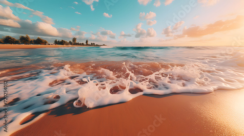 Palm tree on tropical beach...