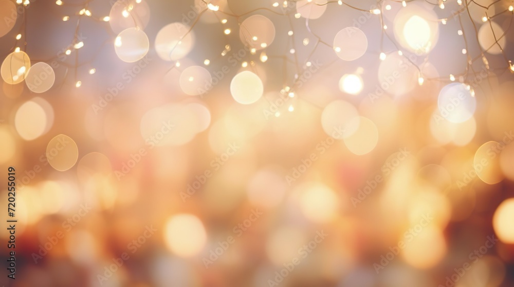 Obraz premium Abstract cream background with blurry festival light