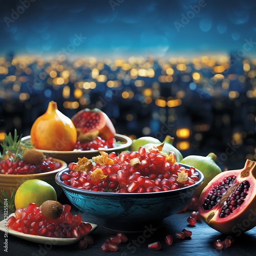 still life with fruits and berries. The Spirit of yalda night