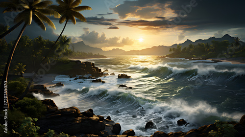 Fantastic big rocks and oce...