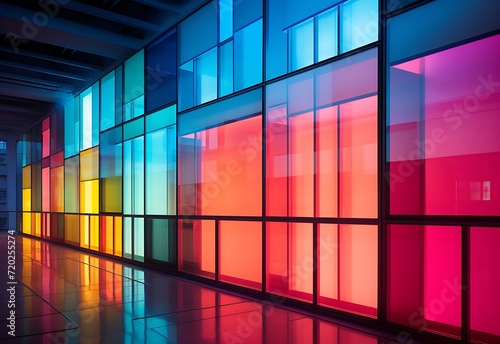 colorful glass building with bold colors