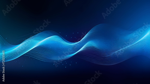 Futuristic technology background of digital glowing waves and network system