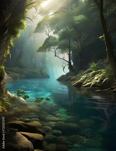 Wallpaper Mural tropical island in the sea, Generative AI Torontodigital.ca