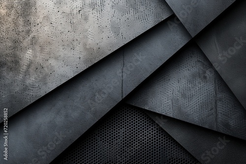 Dynamic Grey and Black Contrast: Craft a visually striking backdrop with an abstract design in shades of grey and black, merging intricate mesh elements with bold geometric shapes photo