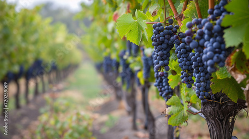Wallpaper Mural A vine vineyard with black grapes Torontodigital.ca