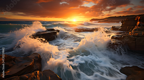 Sunset or sunrise orange la...