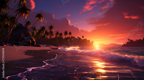 Sunset or sunrise orange la...