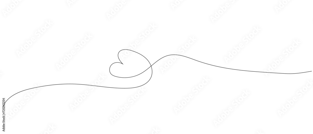 Heart in line art style, One continuous drawing Thin flourish border and romantic symbol of love in simple linear style.Valentine's Day. Can be used for background, postcard, decor, print, invitation Heart in line art style, One continuous drawing Thin flourish border and romantic symbol of love in simple linear style.Valentine's Day. Can be used for background, postcard, decor, print, invitation