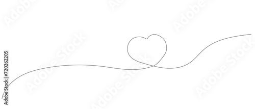 Wallpaper Mural Heart in line art style, One continuous drawing Thin flourish border and romantic symbol of love in simple linear style.Valentine's Day. Can be used for background, postcard, decor, print, invitation Torontodigital.ca