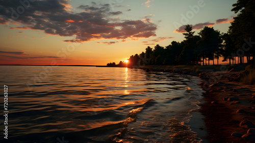 Sunset or sunrise orange la...