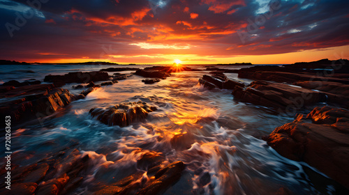 Sunset or sunrise orange la...