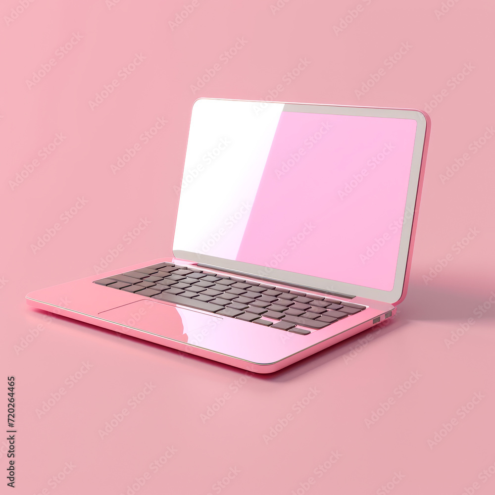 Modern Pink Laptop on Plain Background
Modern Pink Laptop on Plain Background