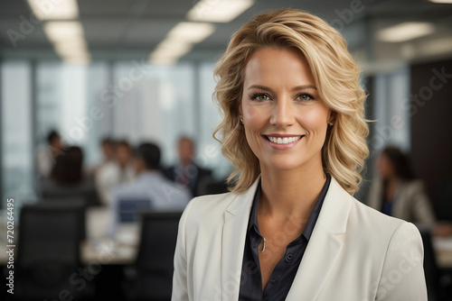 Team Success Office Leader Smiles with Confidence, Looking Directly into the Camera Free Download Team Success Office Leader Smiles with Confidence, Looking Directly into the Camera - GFXLoad