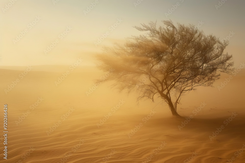 whispers of sand dance under a desert breeze, Generative AI