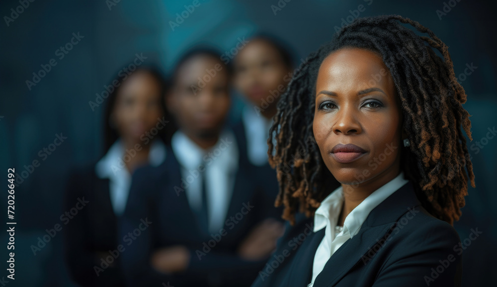 Portrait of a black businesswoman with a team Portrait of a black businesswoman with a team