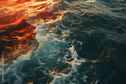 Powerful foamy sea waves ro...