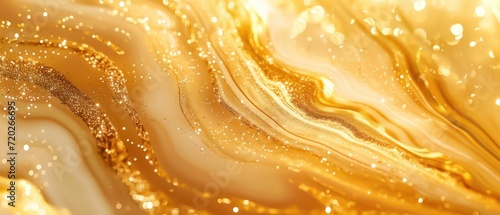 Glossy Golden Gradient swirling pattern. Luxury golden backdrop. golden fabric background