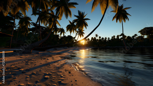 Tropical sunset on beach wi...
