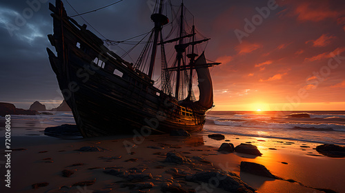 Sailboat in the sea in the ...
