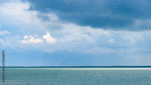 Beach and cloudy sky, design element in Varadero, Cuba
