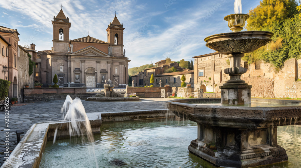 Italy lazio viterbo fountain