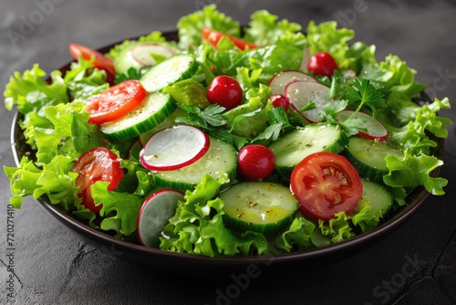 mixed vegetables salad isolated kitchen table professional advertising food photography