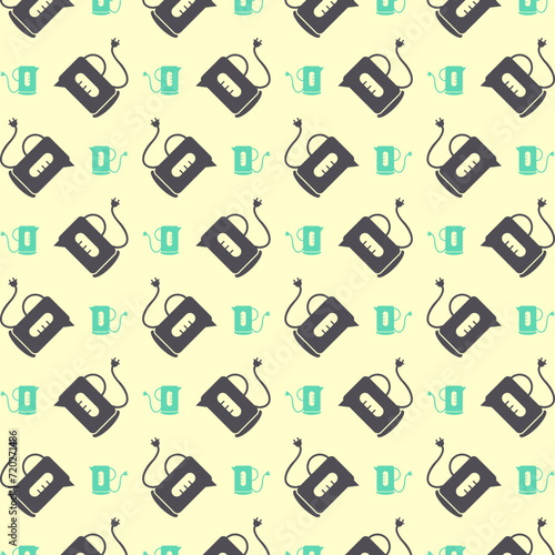 Kettle trendy pattern design beautiful repeating vector illustration background