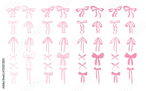 Ballerina bow, Cute Coquette, lolita Pink Bow bundle set, aesthetics vibe