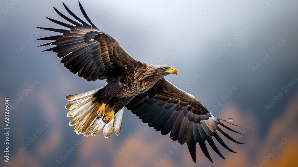 Obraz premium Eagle Flying in Sky. Generated AI