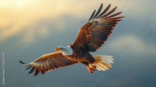 Eagle Flying in Sky. Generated AI