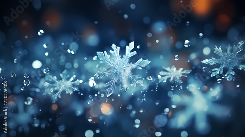 Festive snowflake background with beautiful design and space for text © ting