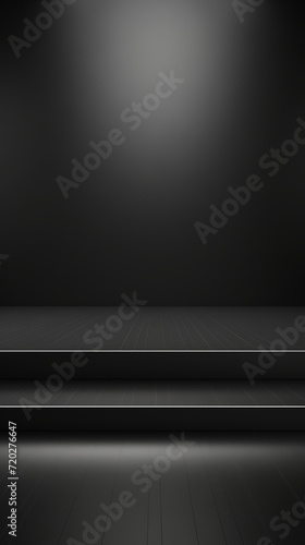 Sleek Monochromatic Presentation Stage for Video Productions: Black Palette Setting the Scene for Sophisticated and Impactful Multimedia Content Creation