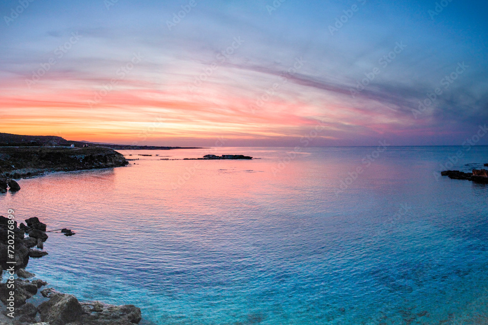 A sunset view  along the Karpass Peninsula on the Island of Cyprus