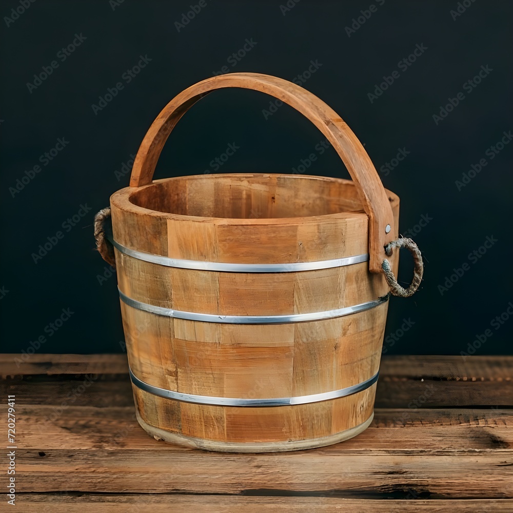 Fototapeta premium old wooden bucket