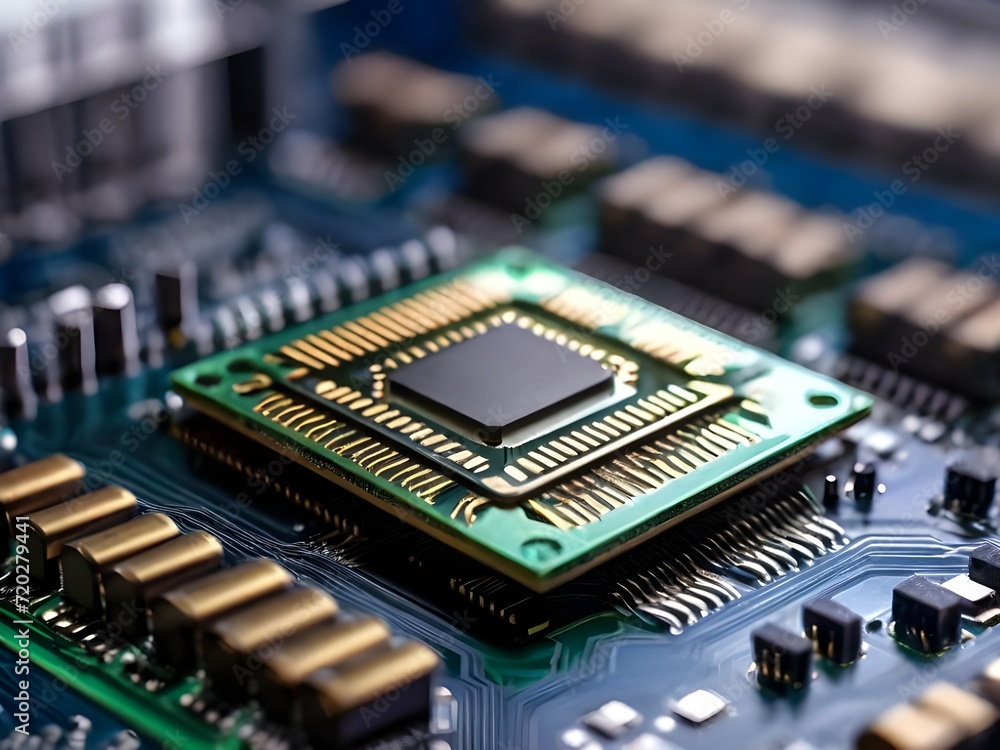 close up of computer circuit board, generative ai close up of computer circuit board, generative ai