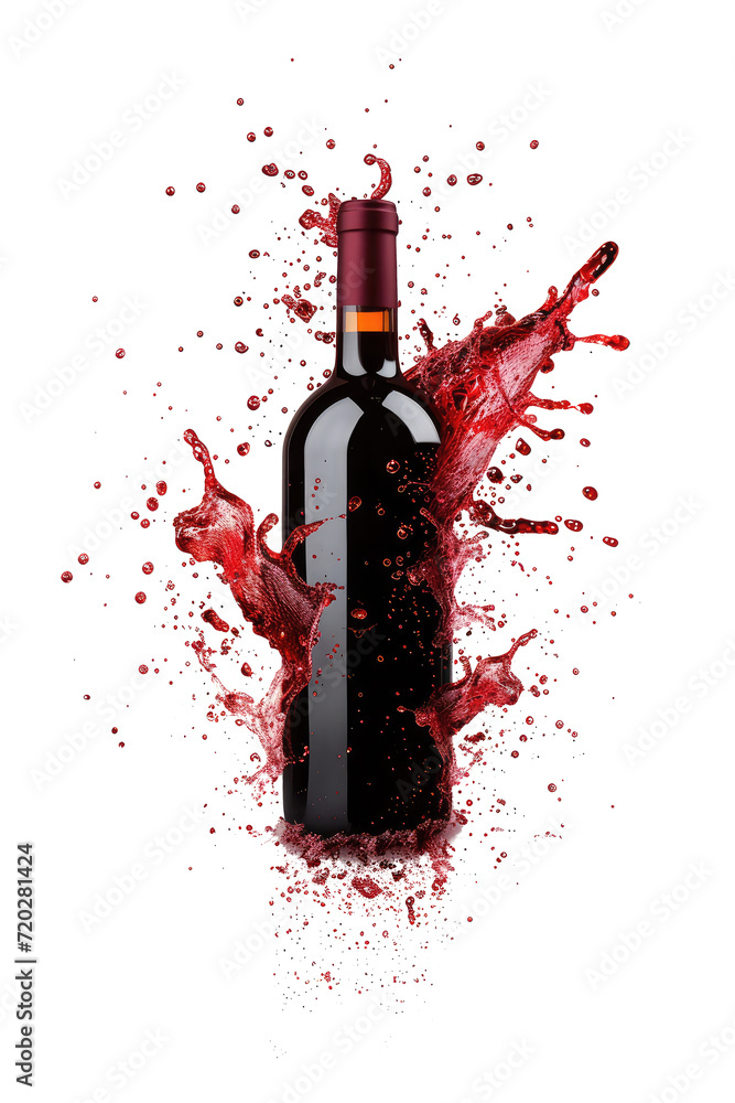 Fototapeta premium wine bottle isolated on white