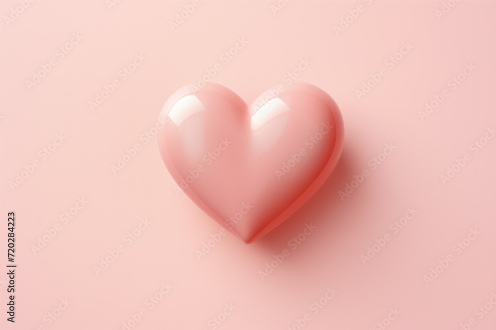 Pastel heart, delicate soft design greeting card for Valentines Day and love celebration