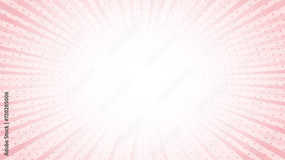 Pink banner with Sun rays, Pink lines background, light