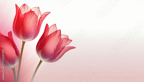Piękne wiosenne tulipany, karta dekoracja generative ai