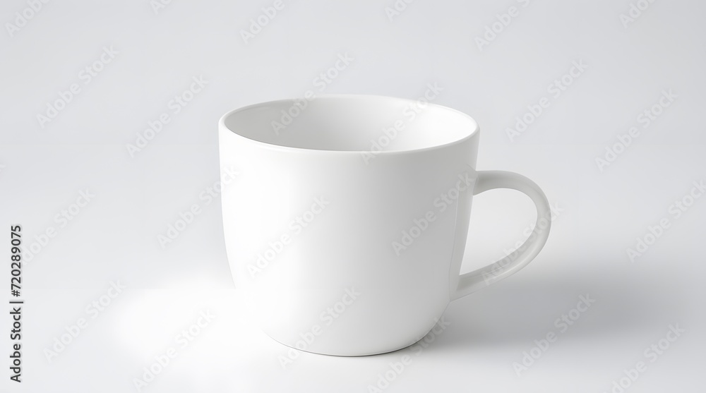 Obraz premium White cup on a white background