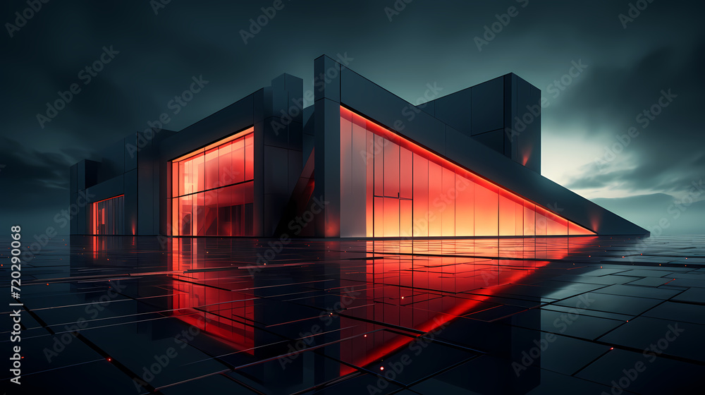 3d render of abstract futuristic architecture with empty concrete floor 3d render of abstract futuristic architecture with empty concrete floor