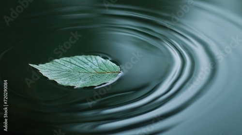A piece of leaf falling into the garden pond