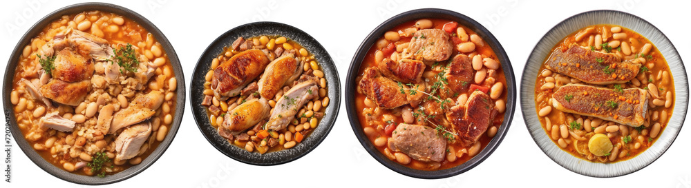 French dish Cassoulet, top view